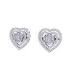 Load image into Gallery viewer, Heart earrings in rose gold with illusion white diamonds of 0.94 ct in weight
