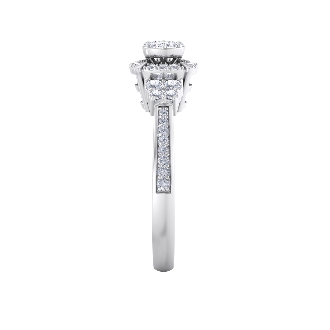 Diamond ring in yellow gold with white diamonds of 0.40 ct in weight