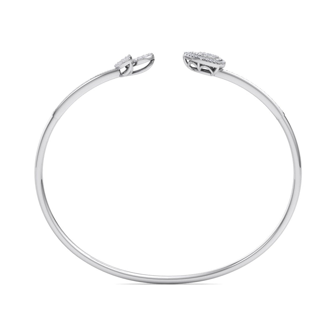 Beautiful cuff bracelet in yellow gold with white diamonds of 0.52 ct in weight