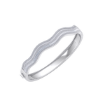 Load image into Gallery viewer, Wave bangle in rose gold with white diamonds of 3.10 ct in weight
