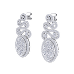 Load image into Gallery viewer, Oval chandelier earrings in yellow gold with white diamonds of 2.68 ct in weight
