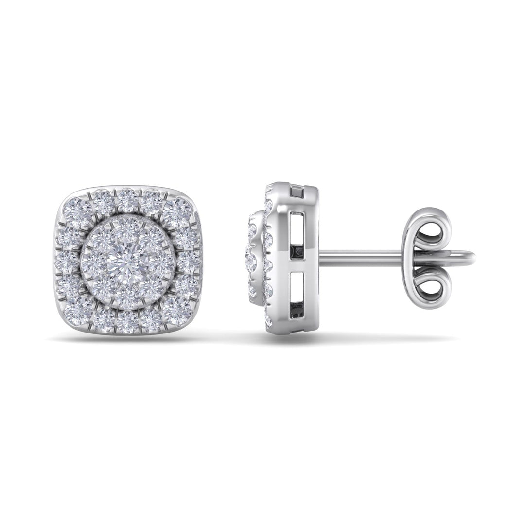 Elegant stud earrings in rose gold with white diamonds of 0.51 ct in weight