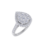 Load image into Gallery viewer, Pear cluster ring in white gold with white diamonds of 0.98 ct in weight
