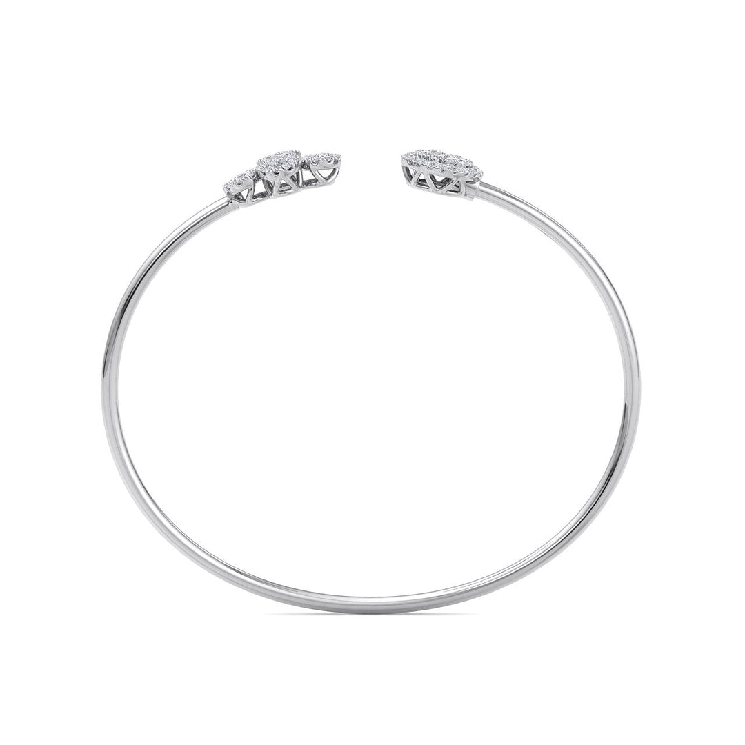 Cuff bracelet in rose gold with white diamonds of 0.57 ct in weight