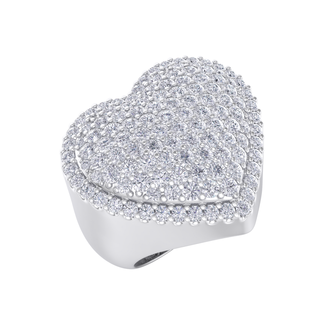 Heart diamond ring in yellow gold with white diamonds of 1.50 ct in weight