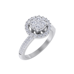 Load image into Gallery viewer, Halo Diamond ring in white gold with white diamonds of 0.57 ct in weight
