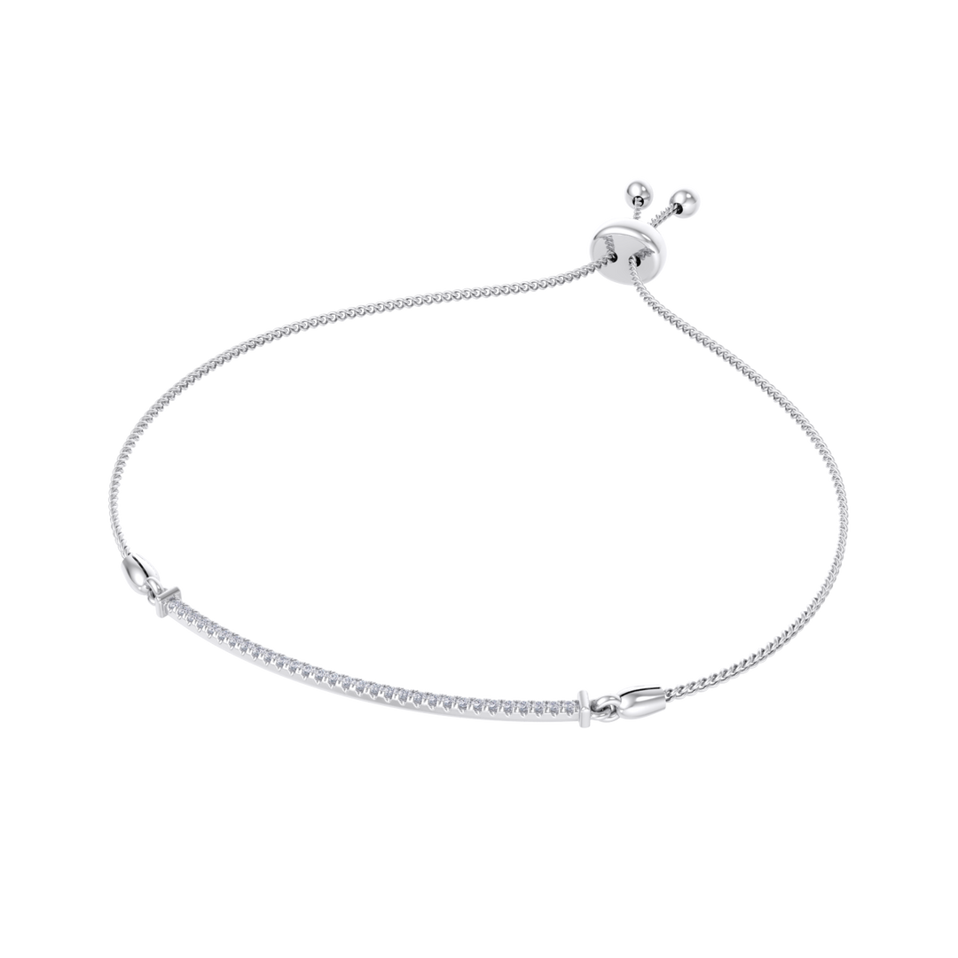 Bar necklace in rose gold with white diamonds of 0.31 in weight
