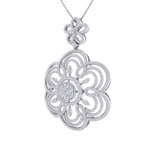 Load image into Gallery viewer, Flower Pendant in rose gold with white diamonds of 2.43 ct in weight
