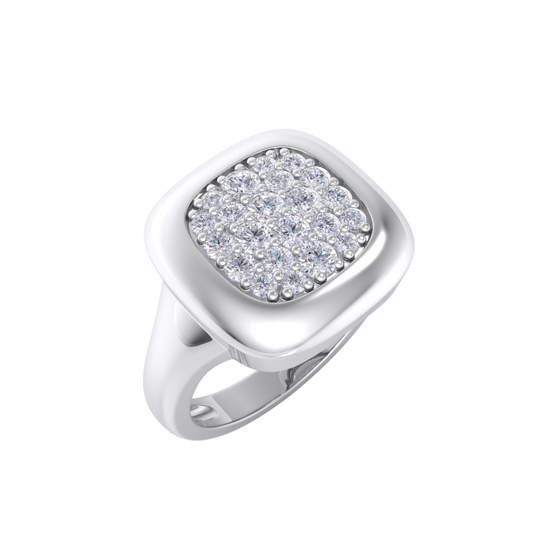 Diamond ring in yellow gold with white diamonds of 0.41 ct in weight