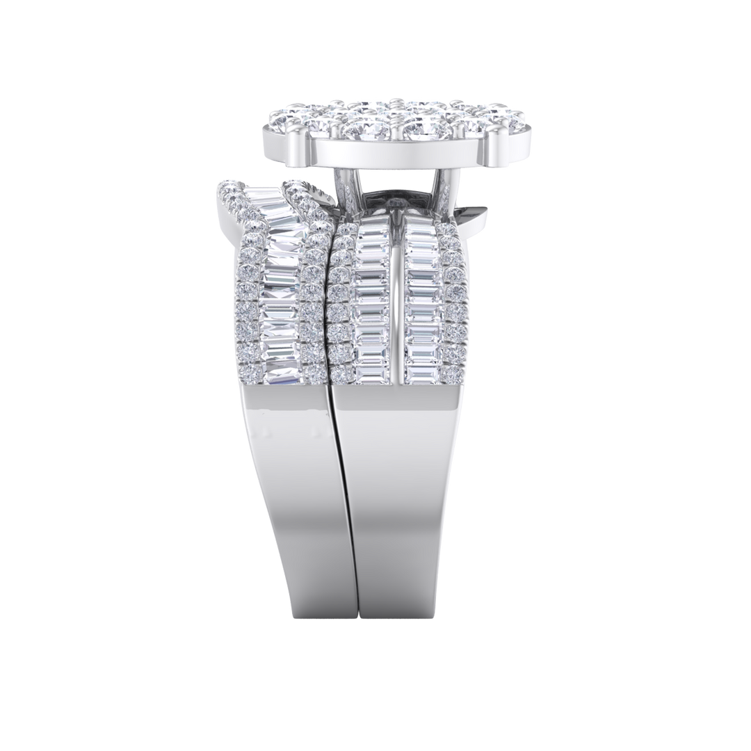 Beautiful Diamond ring in white gold with white diamonds of 2.74 ct in weight