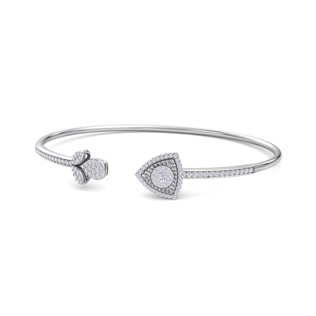 Beautiful cuff bracelet in yellow gold with white diamonds of 0.52 ct in weight
