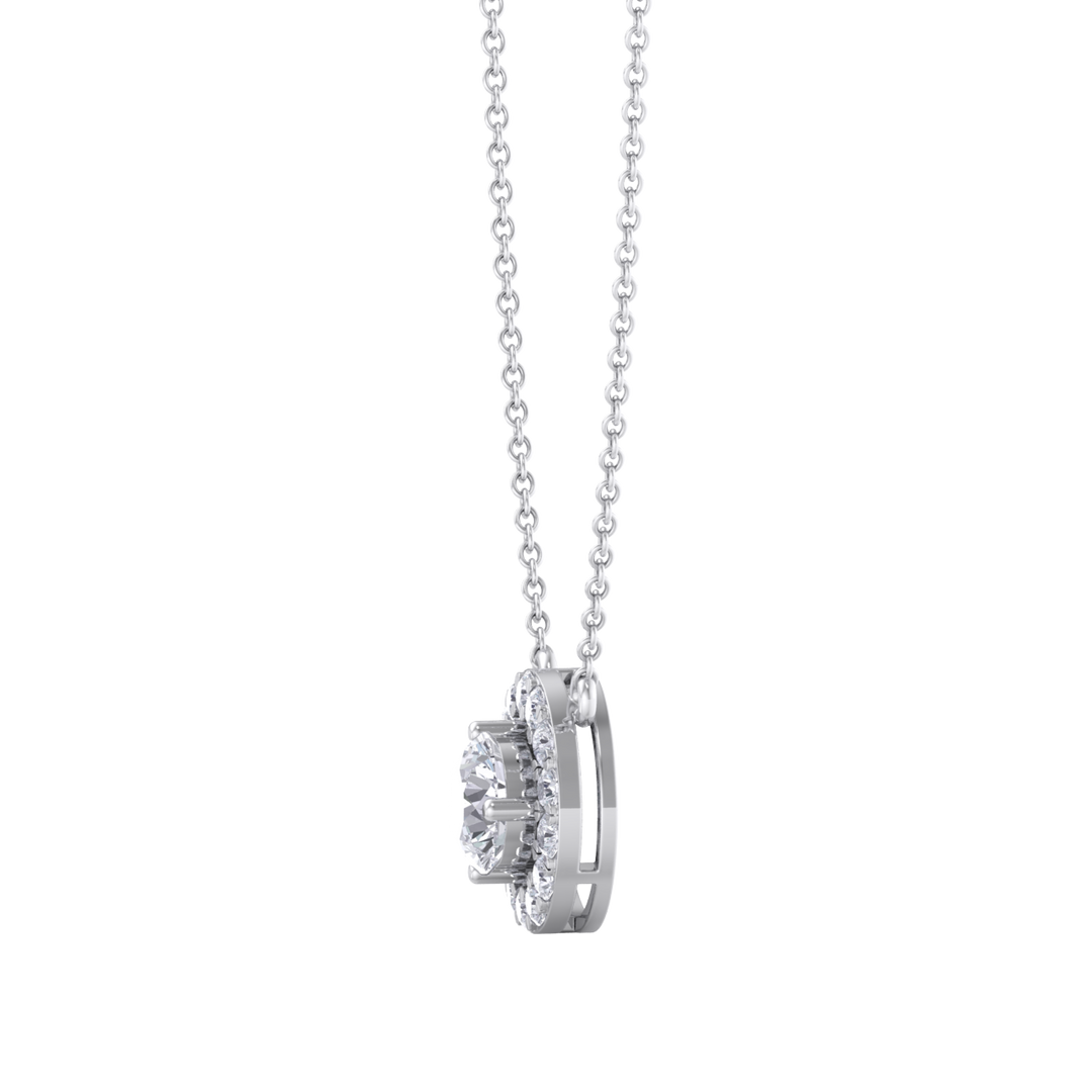 Classic necklace in rose gold with white diamonds of 1.42 ct in weight