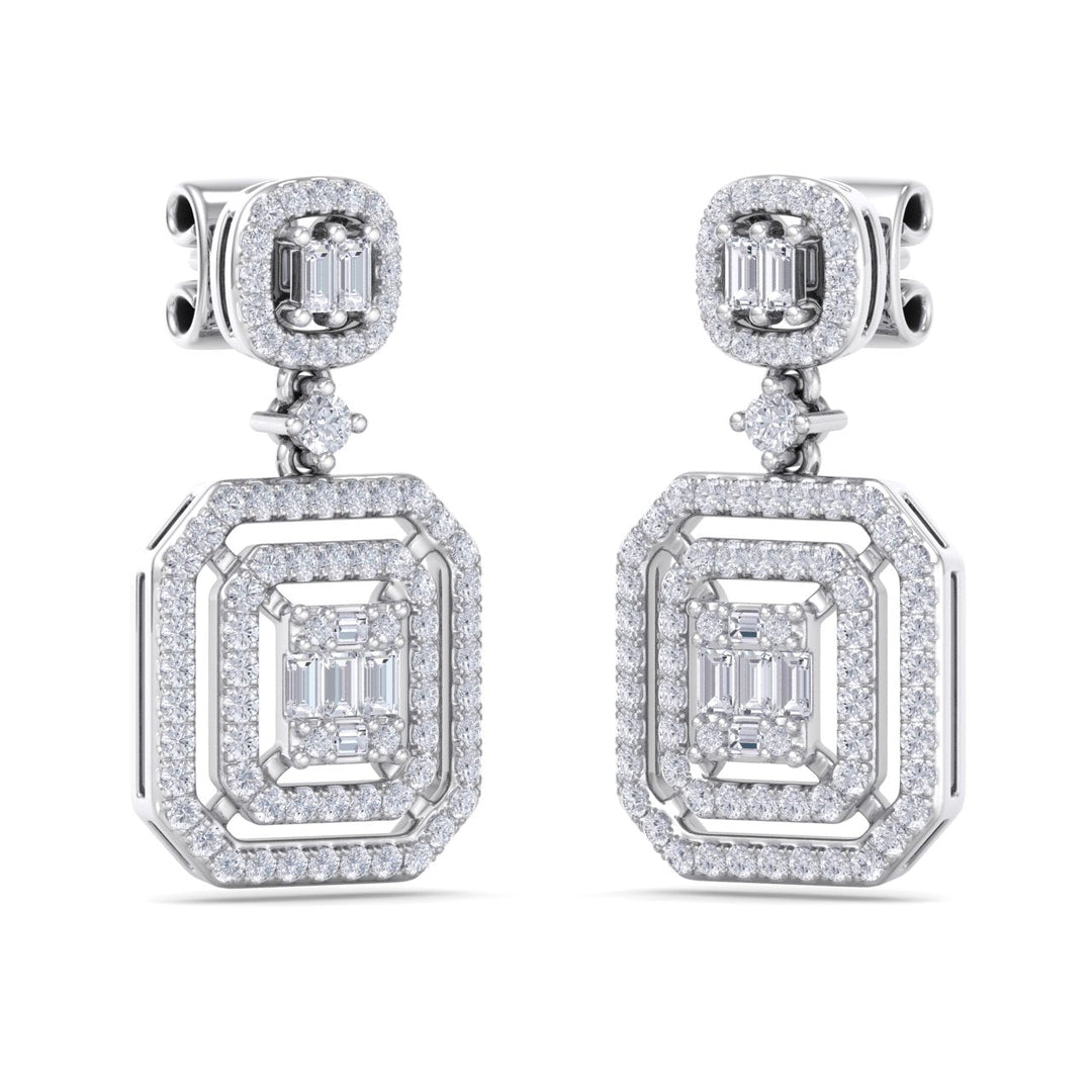 Beautiful Earrings in rose gold with white diamonds of 0.83 in weight