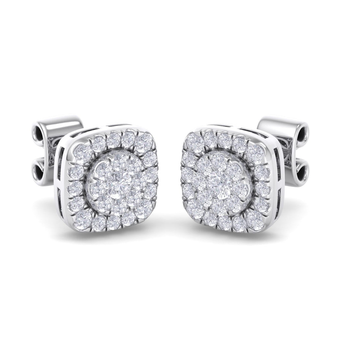 Elegant stud earrings in rose gold with white diamonds of 0.51 ct in weight