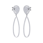 Load image into Gallery viewer, Dangle hoop earrings in white gold with white diamonds of 1.11 ct in weight
