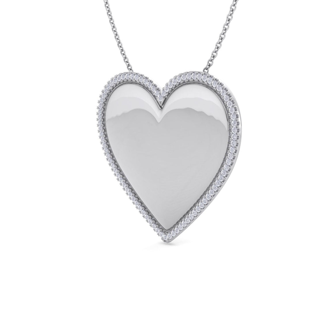 Heart pendant in white gold with white diamonds of 0.33 ct in weight