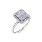 Load image into Gallery viewer, Cluster square engagement ring in rose gold with white diamonds of 0.45 ct in weight
