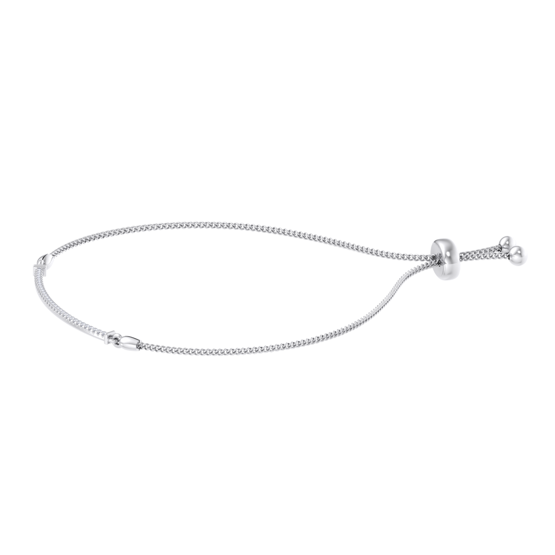 Bar necklace in rose gold with white diamonds of 0.31 in weight