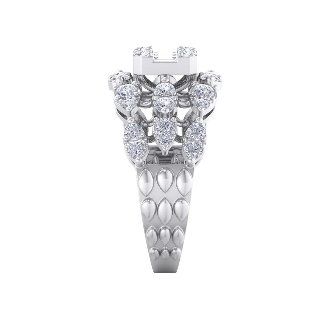 Diamond ring in yellow gold with white diamonds of 1.25 ct in weight