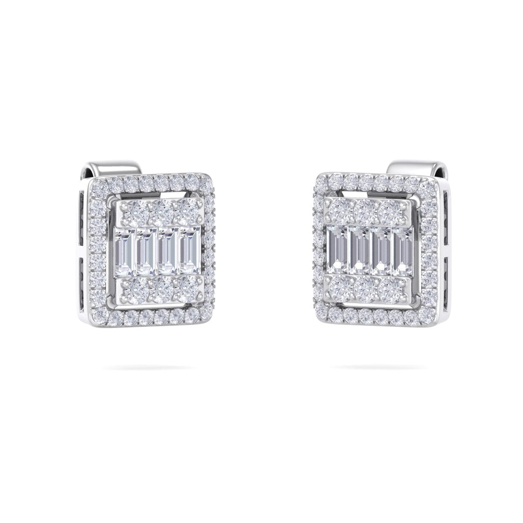 Beautiful Earrings in white gold with white diamonds of 0.65 ct in weight