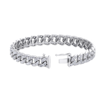 Load image into Gallery viewer, Tapper diamond curb chain link bracelet in white gold with white diamonds of 6.30 ct in weight
