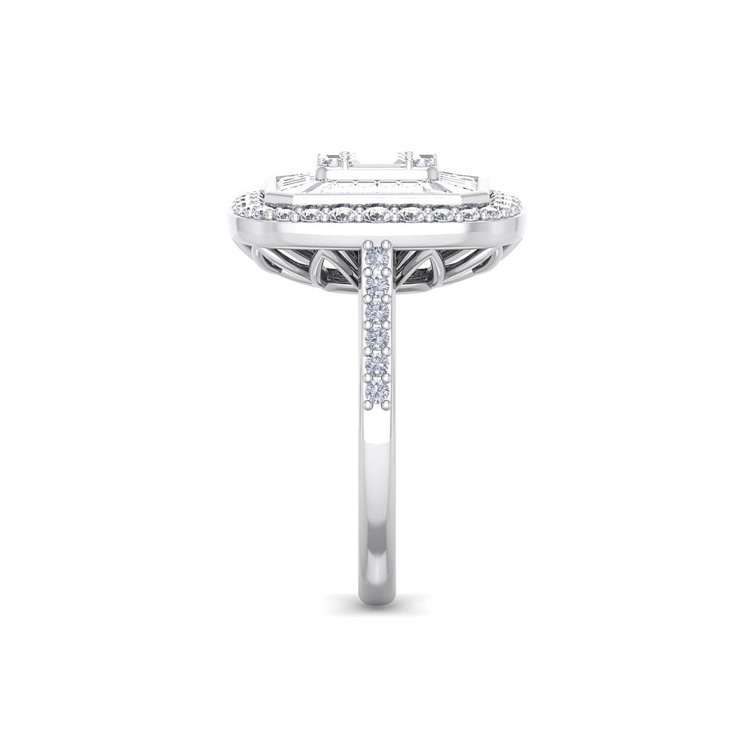 Beautiful Ring in rose gold with white diamonds of 3.07 ct in weight