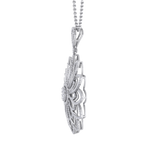 Load image into Gallery viewer, Diamond flower pendant in white gold with white diamonds of 3.35 ct in weight

