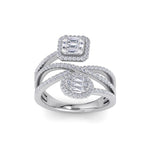 Load image into Gallery viewer, Multi-band ring in white gold with white diamonds of 1.02 ct in weight
