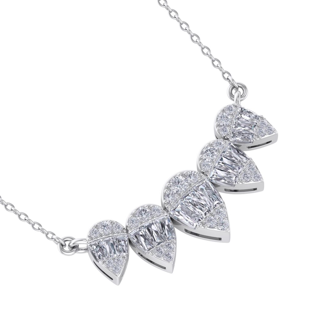 Diamond necklace in white gold with white diamonds of 0.75 ct in weight