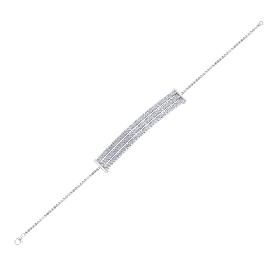 Bar diamond bracelet in white gold with white diamonds of 0.93 ct in weight