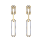 Load image into Gallery viewer, Diamond chain link earrings in white gold with white diamonds of 0.40 ct in weight
