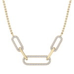 Load image into Gallery viewer, Diamond chain link necklace in yellow gold with white diamonds of 0.33 ct in weight
