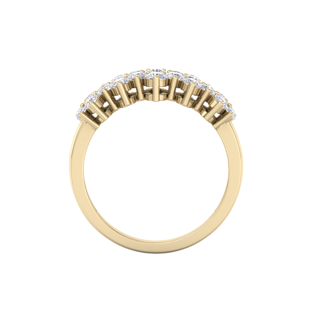 Beautiful ring in yellow gold with white diamonds of 1.16 ct in weight