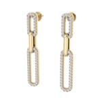 Load image into Gallery viewer, Diamond chain link earrings in white gold with white diamonds of 0.40 ct in weight
