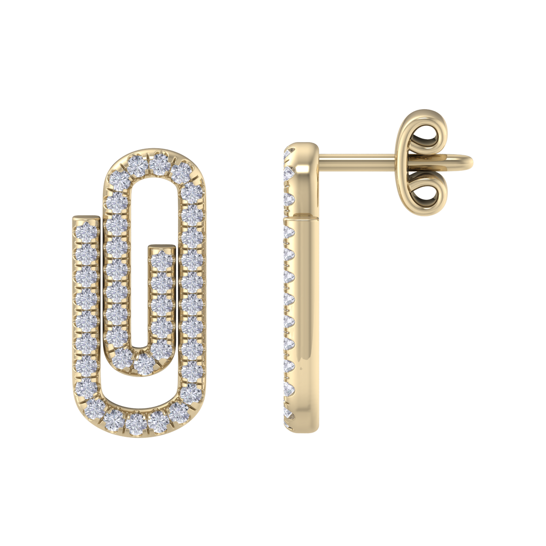 Diamond link earrings in white gold with white diamonds of 0.33 ct in weight