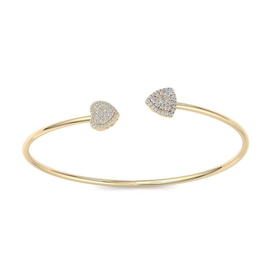 Heart cuff bracelet in white gold with white diamonds of 0.39 ct in weight