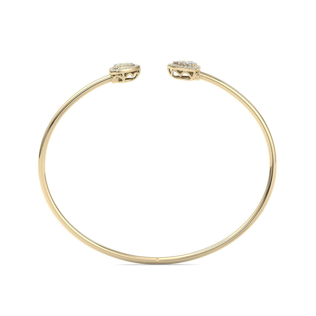 Heart cuff bracelet in white gold with white diamonds of 0.39 ct in weight
