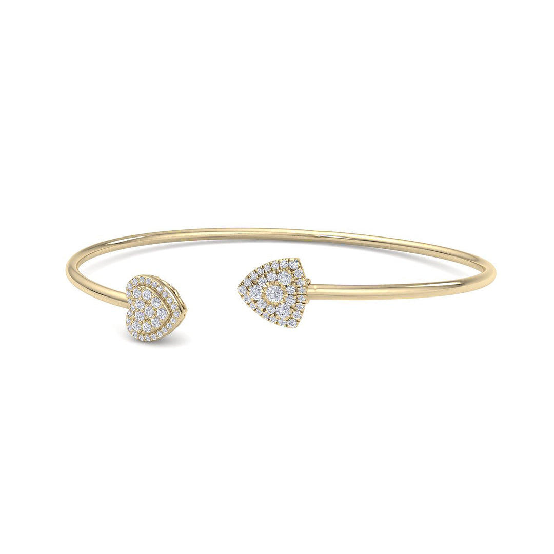 Heart cuff bracelet in white gold with white diamonds of 0.39 ct in weight