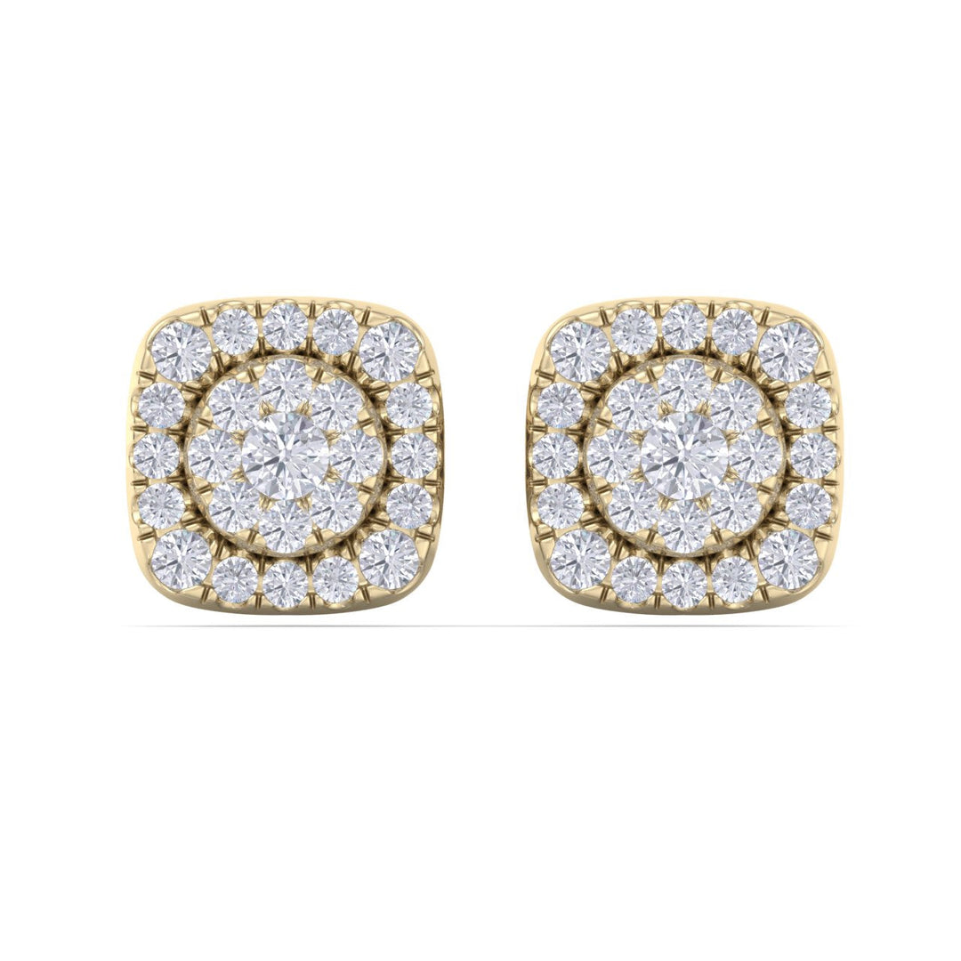Elegant stud earrings in rose gold with white diamonds of 0.51 ct in weight