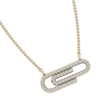 Load image into Gallery viewer, Diamond link necklace in rose gold with white diamonds of 0.25 ct in weight
