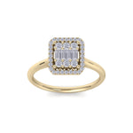 Load image into Gallery viewer, Cluster square engagement ring in rose gold with white diamonds of 0.45 ct in weight

