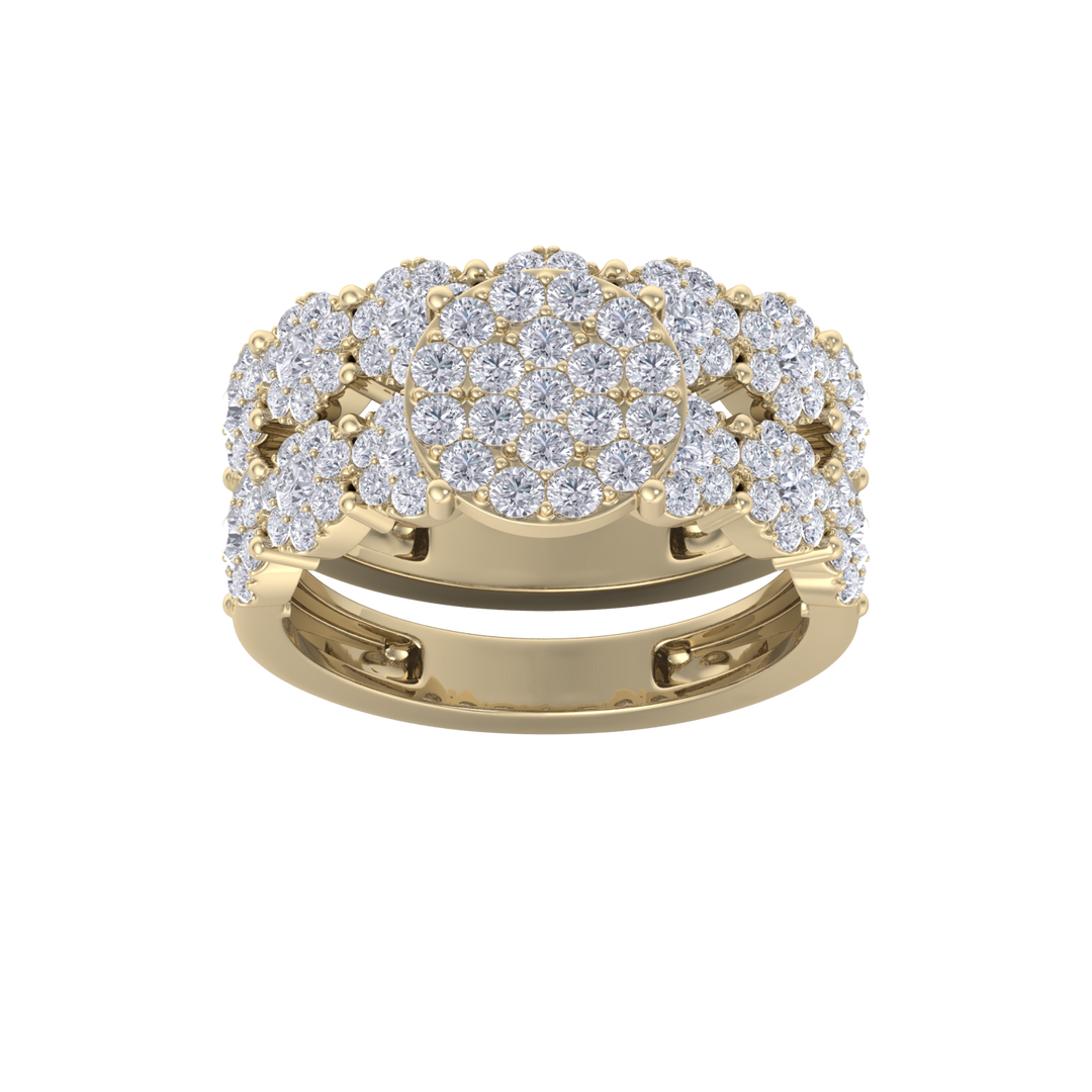 Bridal set in white gold with white diamonds of 1.75 ct in weight
