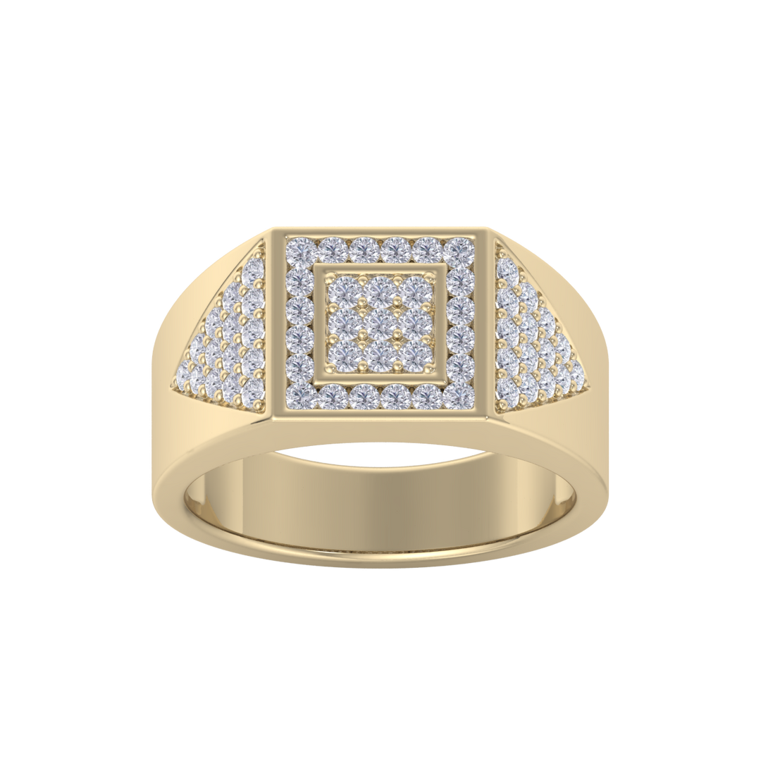 Diamond ring in yellow gold with white diamonds of 0.77 ct in weight