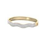 Load image into Gallery viewer, Wave bangle in rose gold with white diamonds of 3.10 ct in weight
