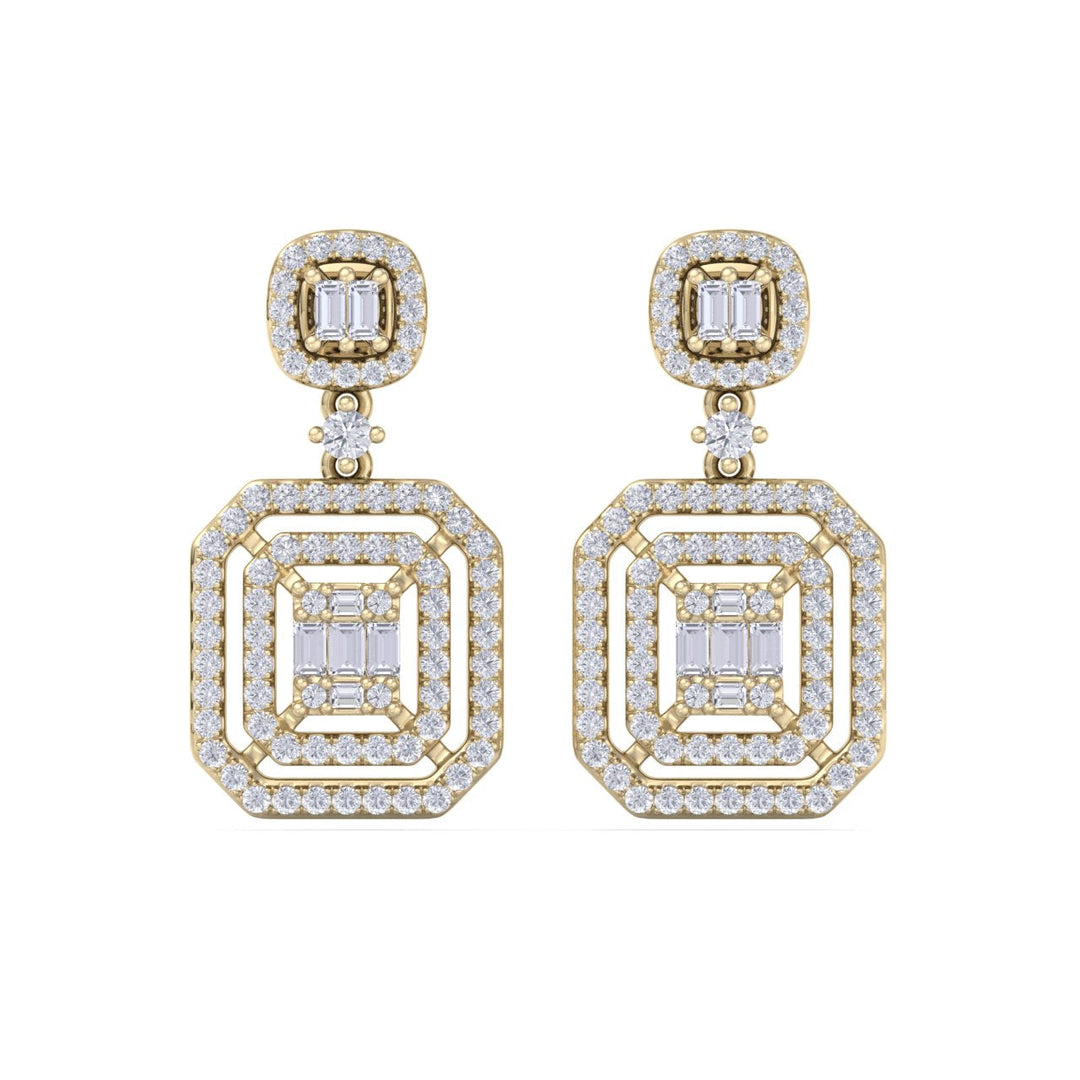 Beautiful Earrings in rose gold with white diamonds of 0.83 in weight