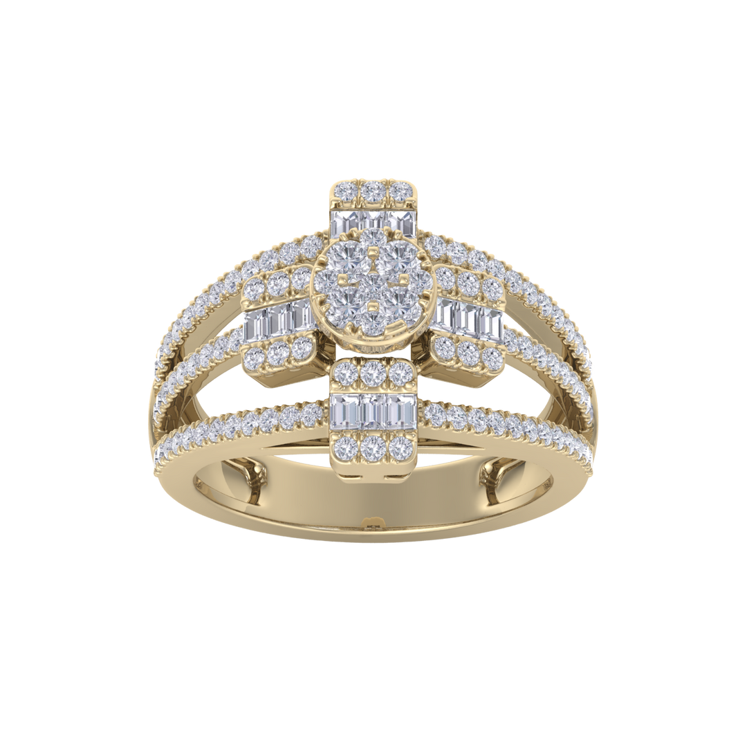 Beautiful ring in white gold with white diamonds of 0.91 ct in weight