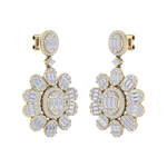 Load image into Gallery viewer, Formal chandelier earrings in yellow gold with white diamonds of 4.12 ct in weight
