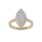 Load image into Gallery viewer, Marquise cluster ring in rose gold with white diamonds of 1.03 ct in weight
