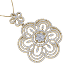 Load image into Gallery viewer, Flower Pendant in yellow gold with white diamonds of 2.43 ct in weight
