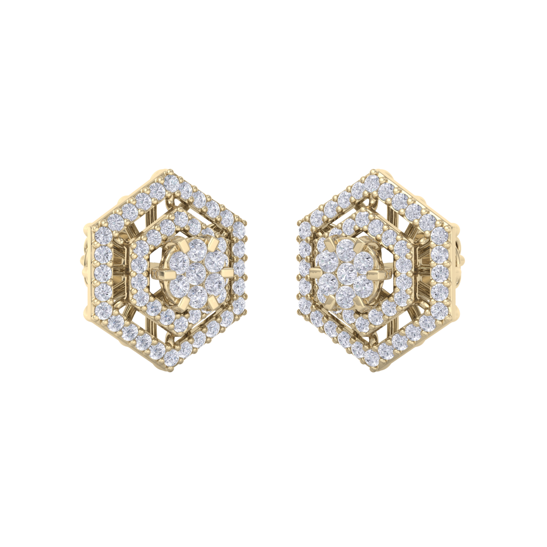 Stud earrings in white gold with white diamonds of 1.45 ct in weight
